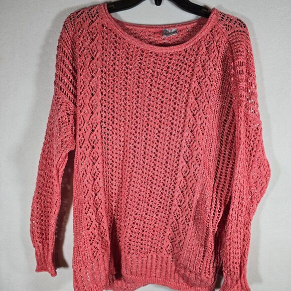 Chicos Pink Shimmer Sweater Size 0 Small, Gently Used, slip holes, summer cover - Picture 2 of 12